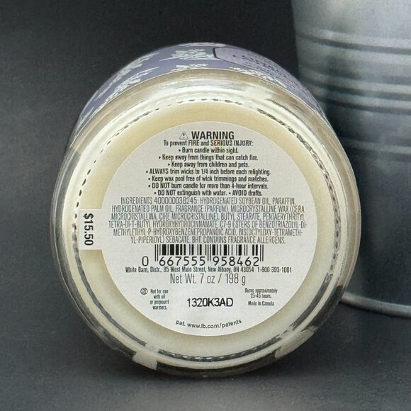 BBW Linen & Lavender White Barn Bath & Body Works Mason Jar Single Wick Candle - Picture 9 of 10